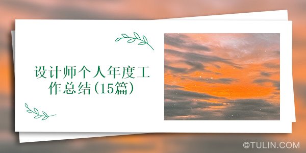 设计师个人年度工作总结(15篇)