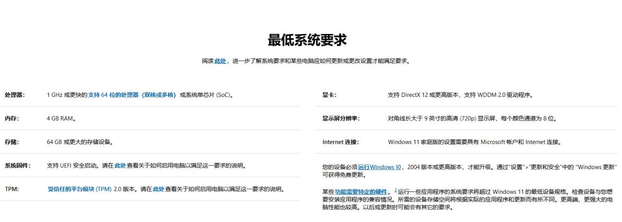 8-win11系统最低硬件要求
