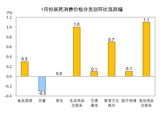 国家统计局:2024年1月CPI同比下降0.8%环比上涨0.3%插图11