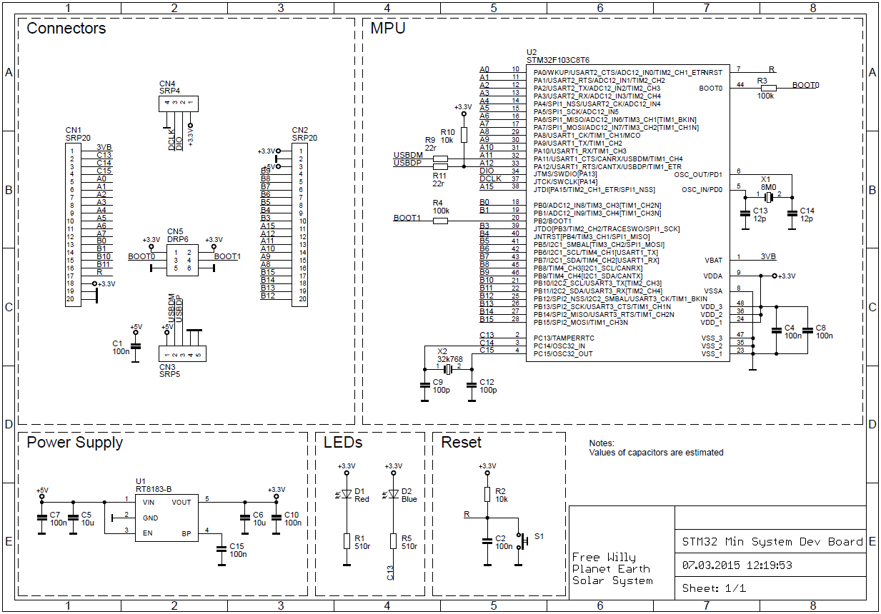 STM32F103C8T6原理图